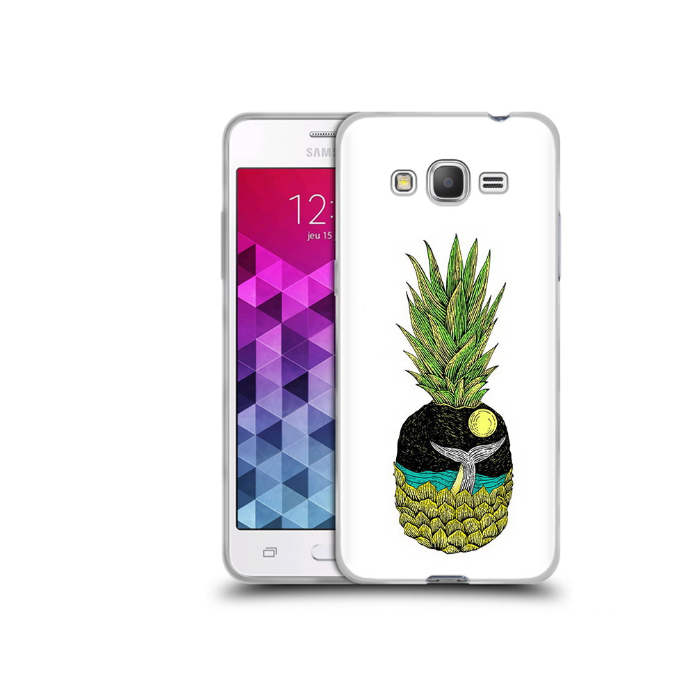 

Чехол MyPads Tocco для Samsung Galaxy Grand Prime ананас с китом, Прозрачный, Tocco