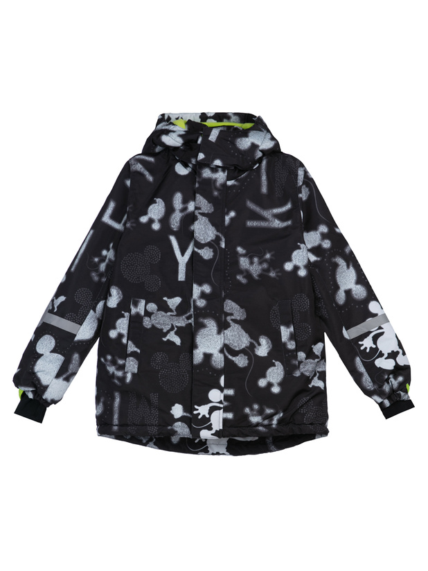 Зимняя куртка из мембранной ткани для мальчика цв. темно-серый,черный,светло-зеленый р.170