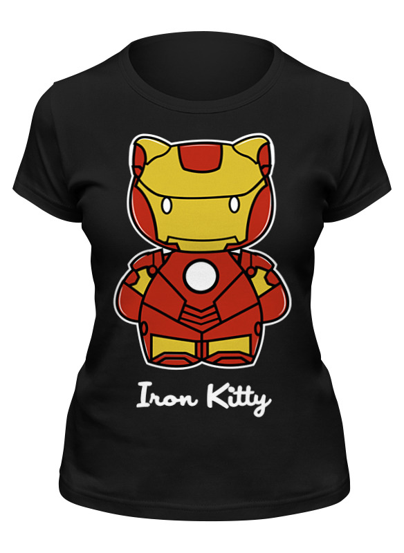 

Футболка женская Printio Iron kitty черная L, Черный, Iron kitty