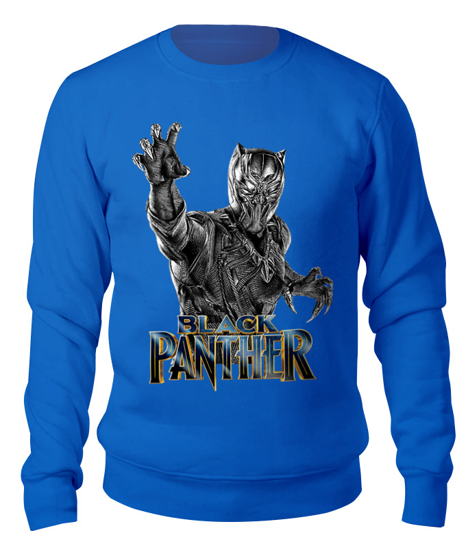 

Свитшот унисекс Printio Black panther синий L, Black panther