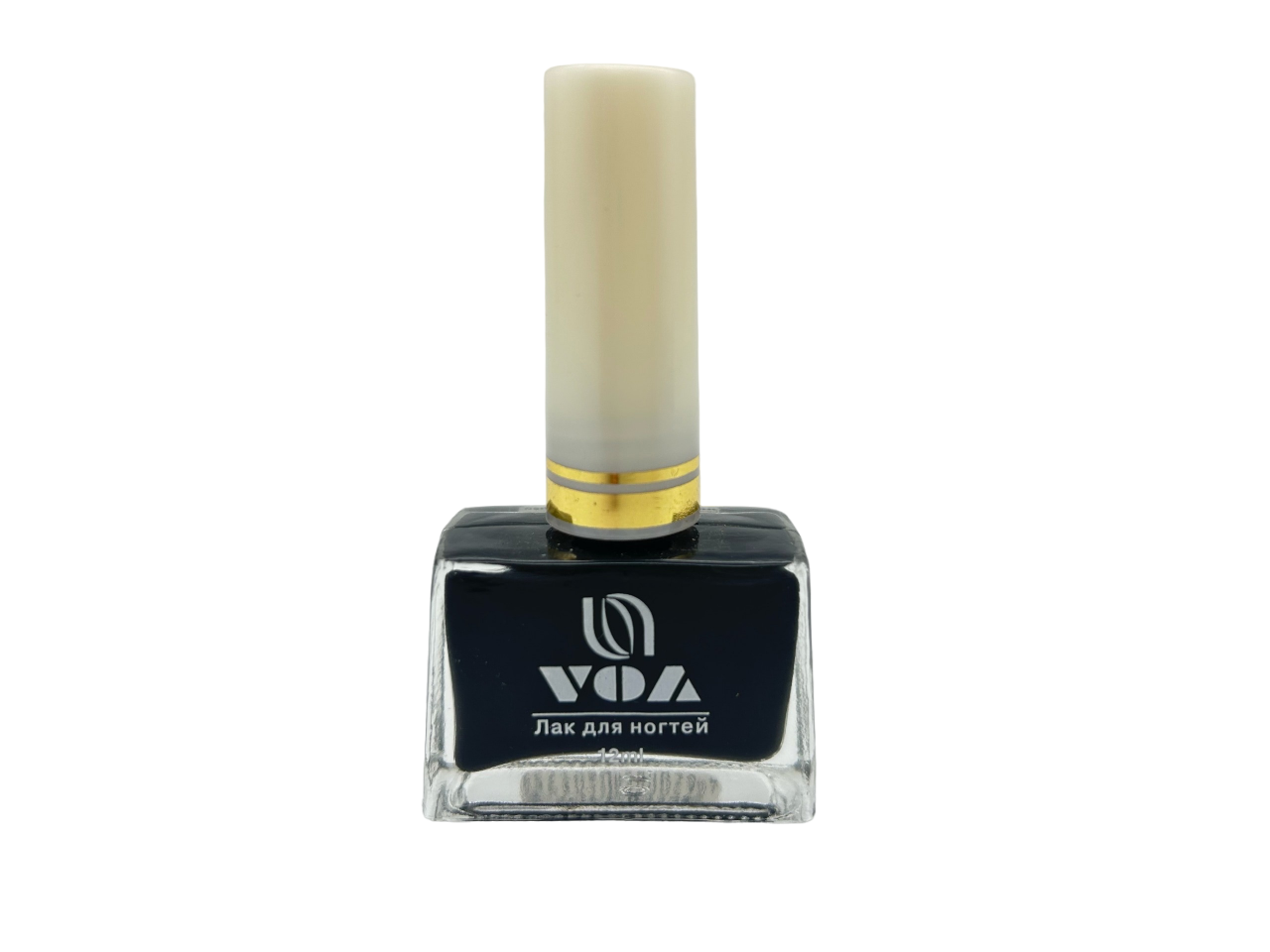 Лак для ногтей VOA устойчивый до цвет черный, 12 мл
