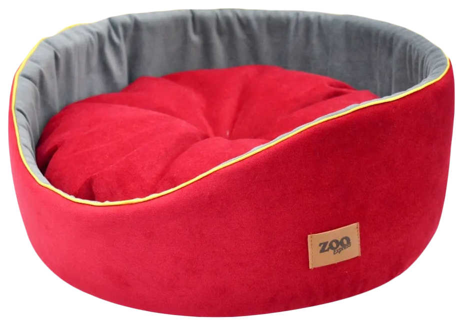 

Лежанка круглая Zooexpress Ампир серый/бордо для кошек и собак 53х53х18 см