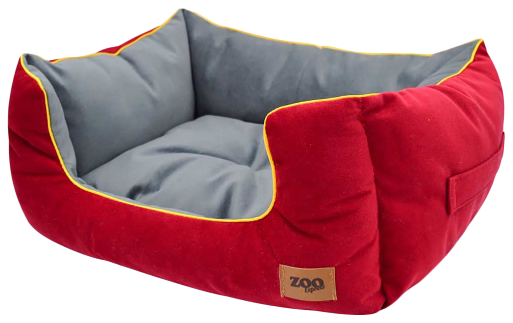 

Лежанка пухлик Zooexpress Ампир серый/бордо для кошек и собак 73х52х26 см