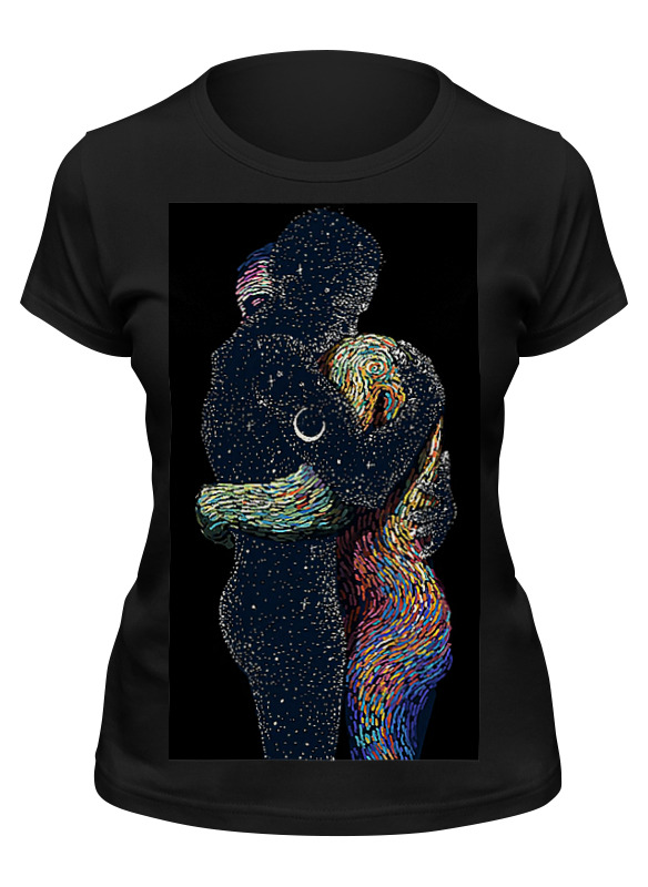 

Футболка женская Printio Earth and sky черная L, Черный, Earth and sky
