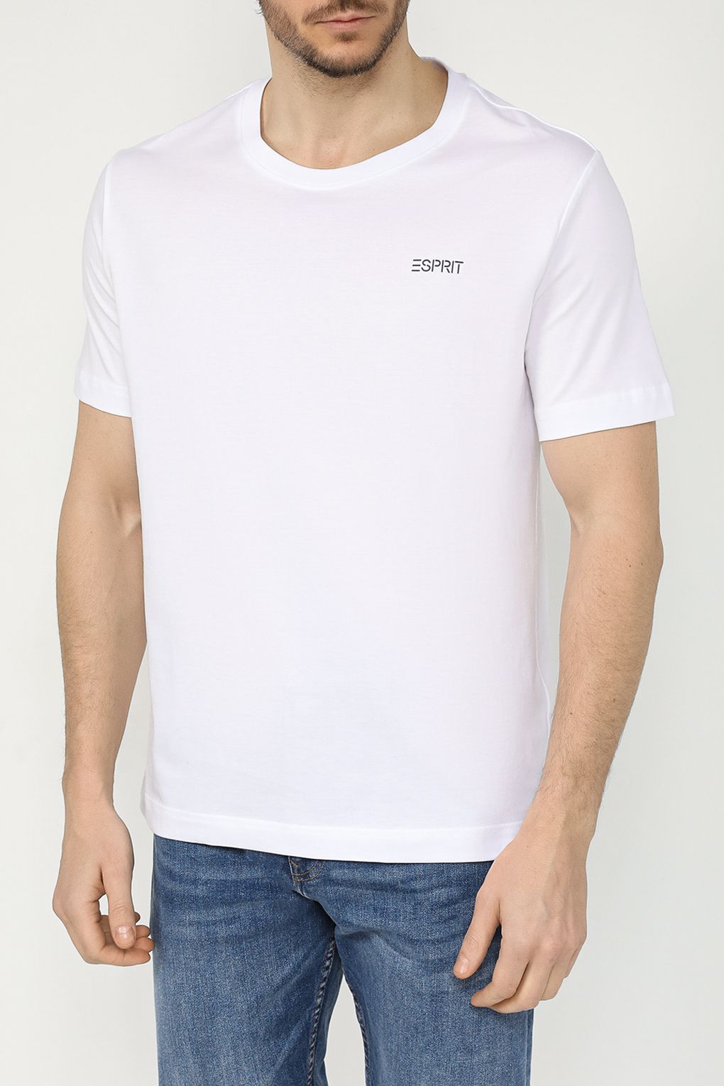 

Футболка мужская Esprit Casual 014EE2K308 белая 2XL, Белый, 014EE2K308