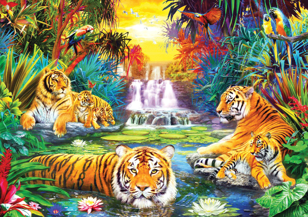 

Пазл Bluebird Family at the Jungle Pool 1000 эл. BL70155