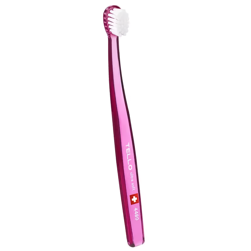 

Зубная щетка Tello 4480 UltraSoft Kids 6-12 лет розовая, Розовый