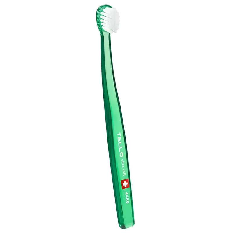 

Зубная щетка Tello 4480 UltraSoft Kids 6-12 лет зеленая, Зеленый