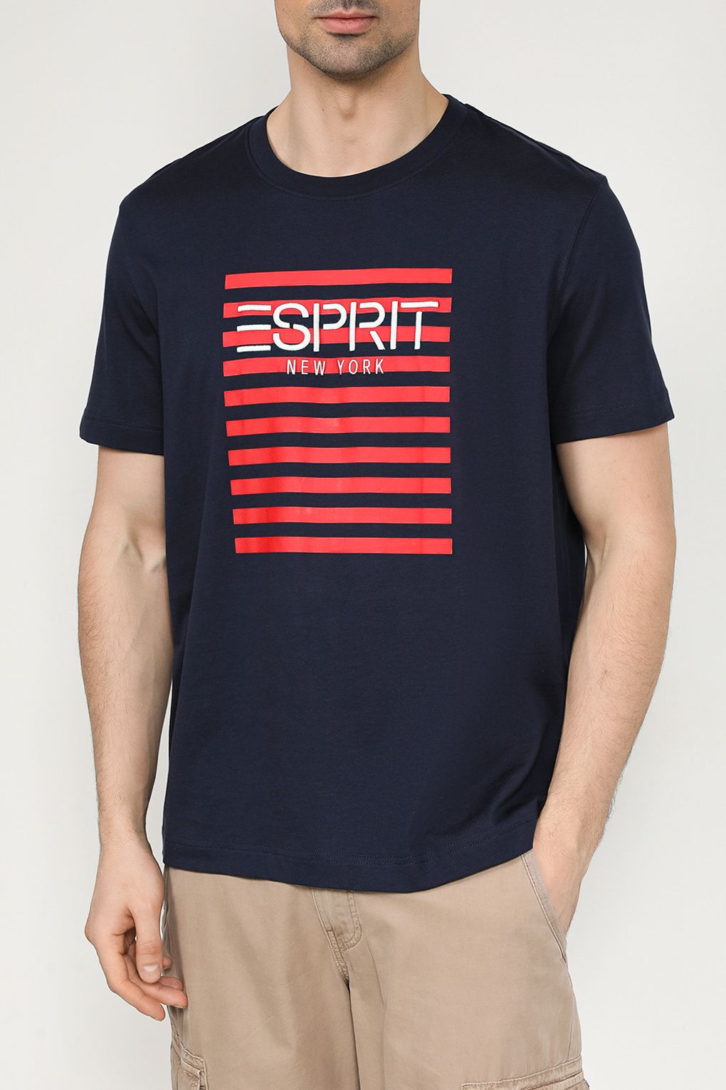 

Футболка мужская Esprit Casual 014EE2K301 синяя 2XL, Синий, 014EE2K301
