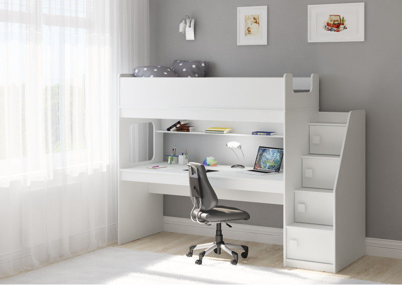 

Кровать чердак Легенда C606.3 белый 175х75