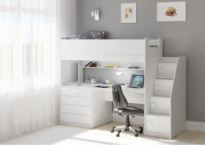 

Кровать чердак Легенда C605.3 белый 190х75