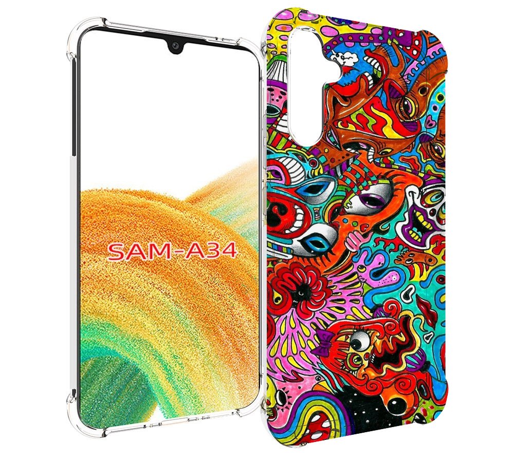 

Чехол MyPads разные абстракции яркие для Samsung Galaxy A34, Tocco