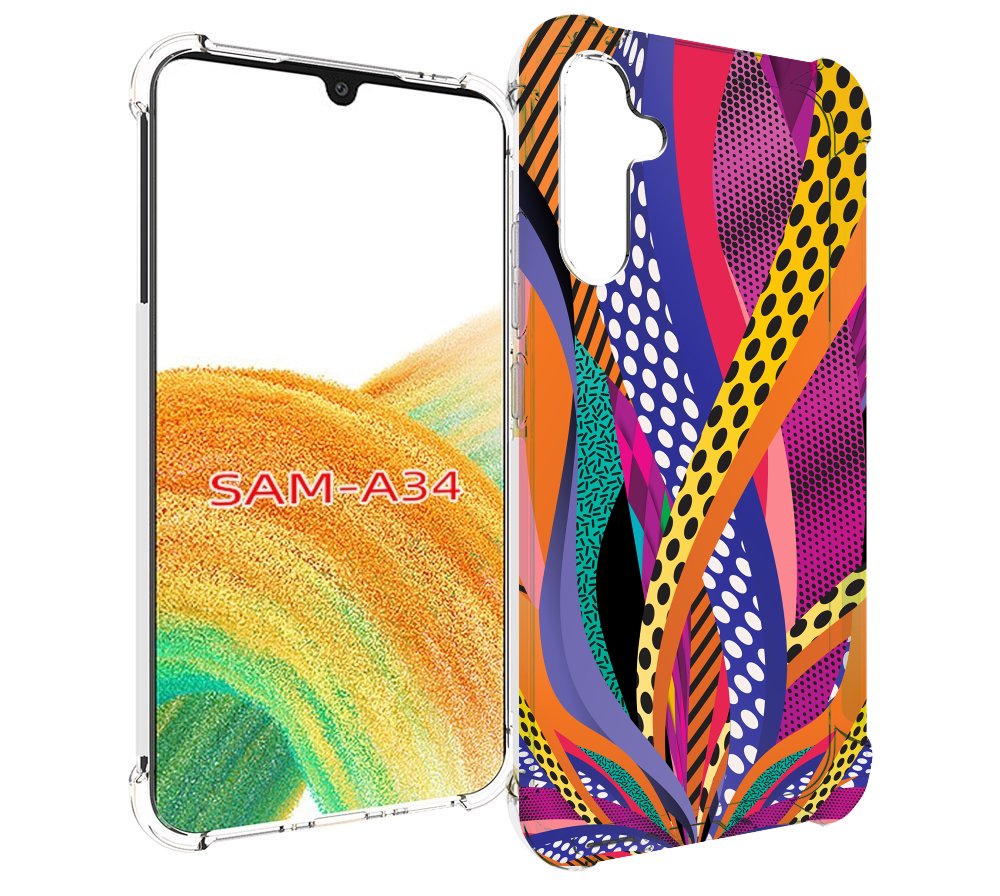 

Чехол MyPads разноцветные щупальца для Samsung Galaxy A34, Tocco