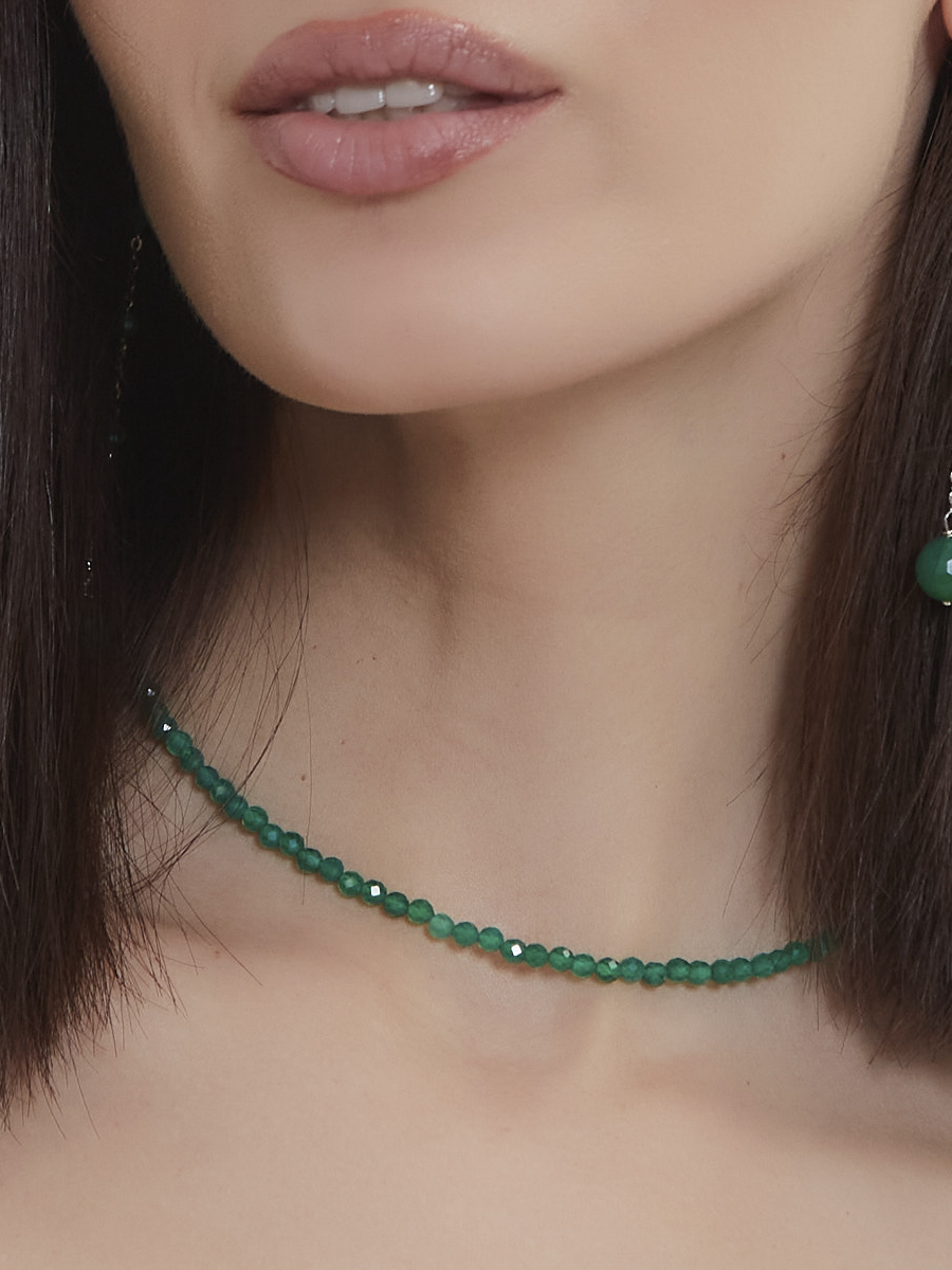 

Чокер из бижутерного сплава 39 см Alerie-Accessories A-N052, агат, A-N052