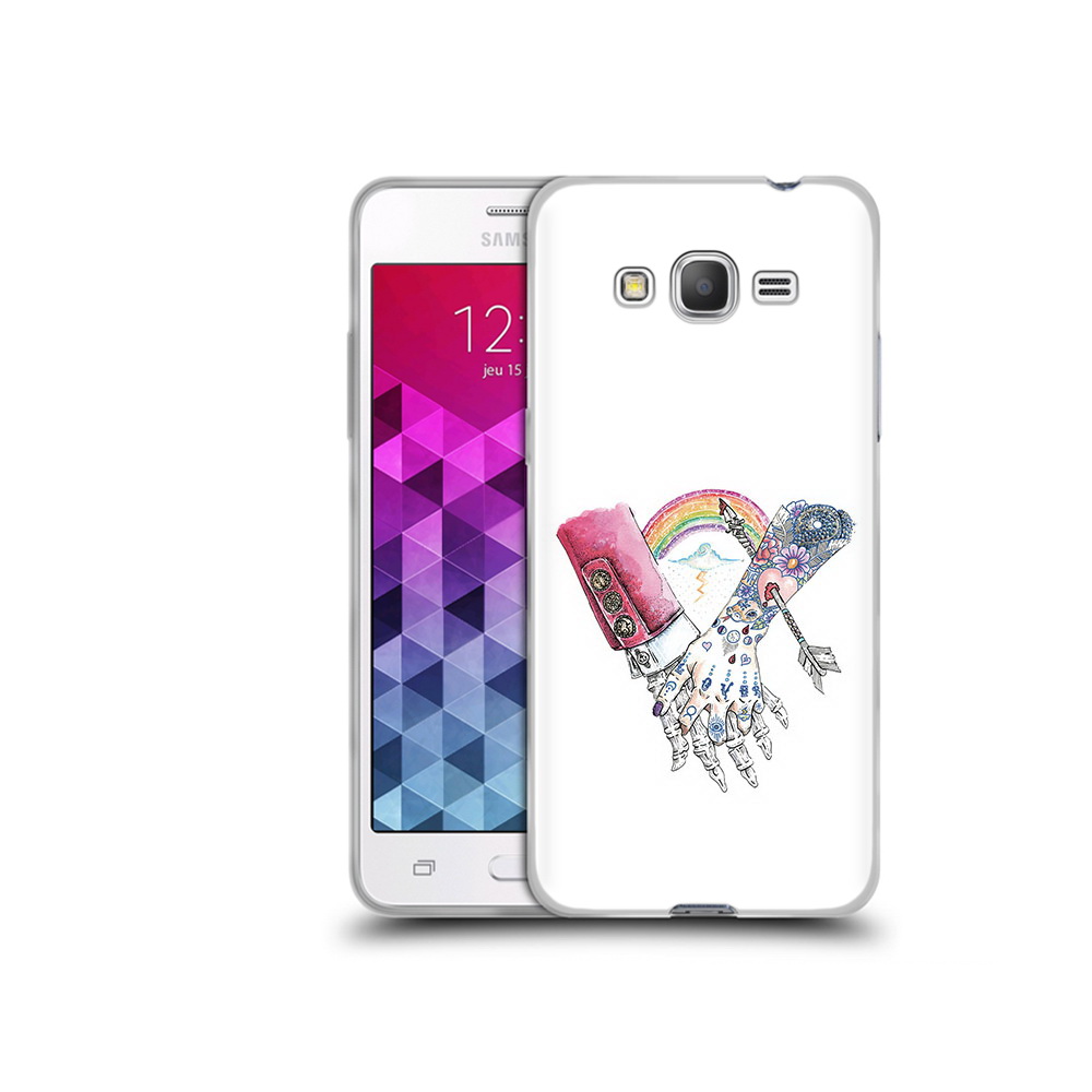 

Чехол MyPads Tocco для Samsung Galaxy Grand Prime абстракция руки в татуировках, Прозрачный, Tocco