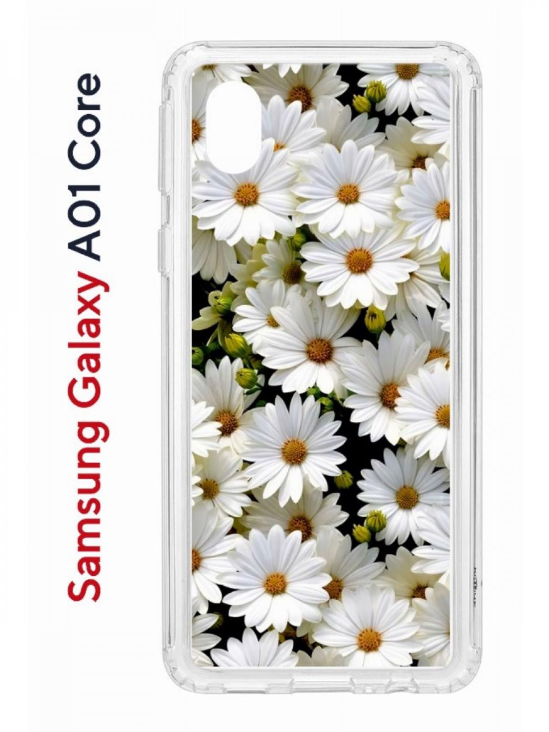 Чехол на Samsung Galaxy A01 Core с принтом Kruche Print Ромашки, противоударный бампер