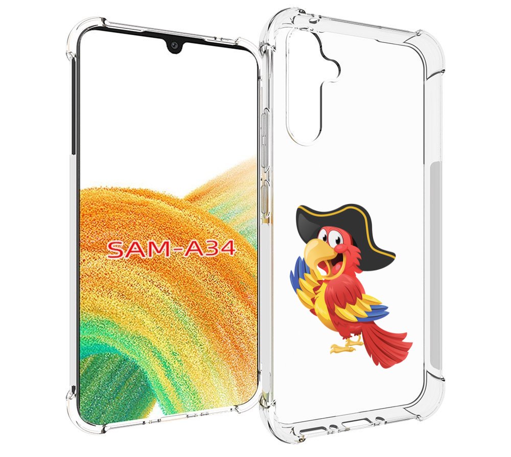 

Чехол MyPads попугай-пират для Samsung Galaxy A34, Tocco