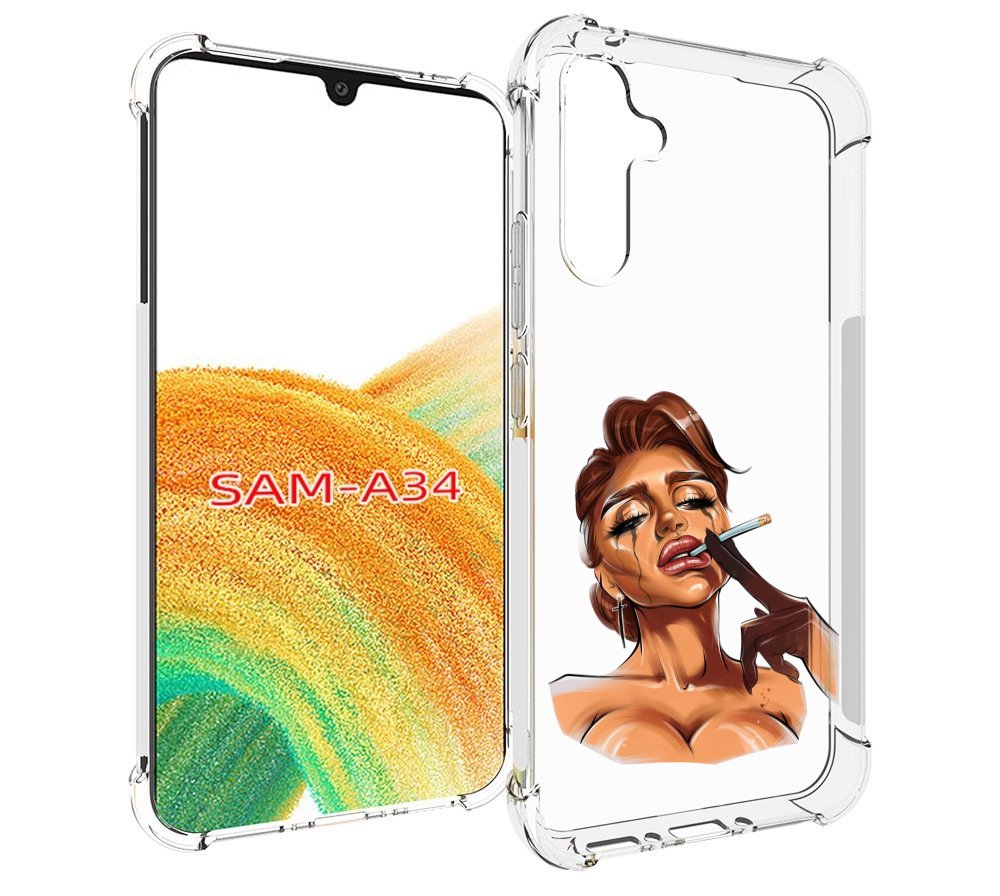 

Чехол MyPads плачущая-девушка-с-сигаретой женский для Samsung Galaxy A34, Tocco