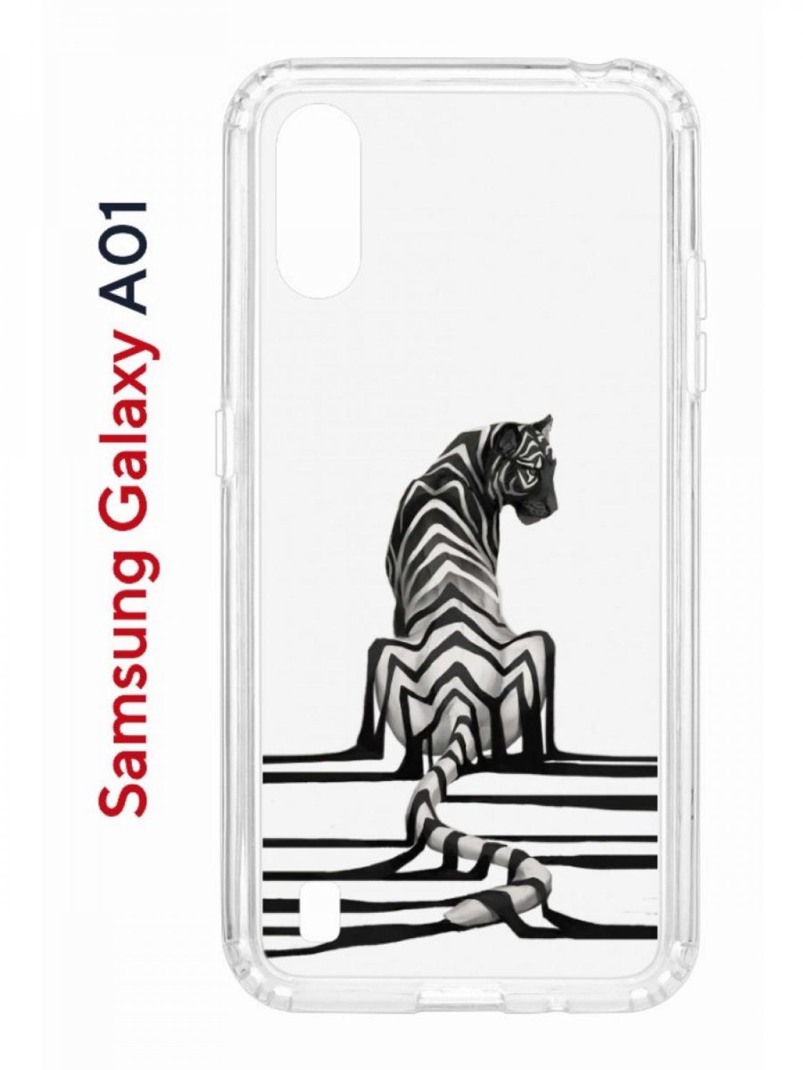 фото Чехол на samsung galaxy a01/a015 с принтом kruche print tiger, противоударный бампер кruче