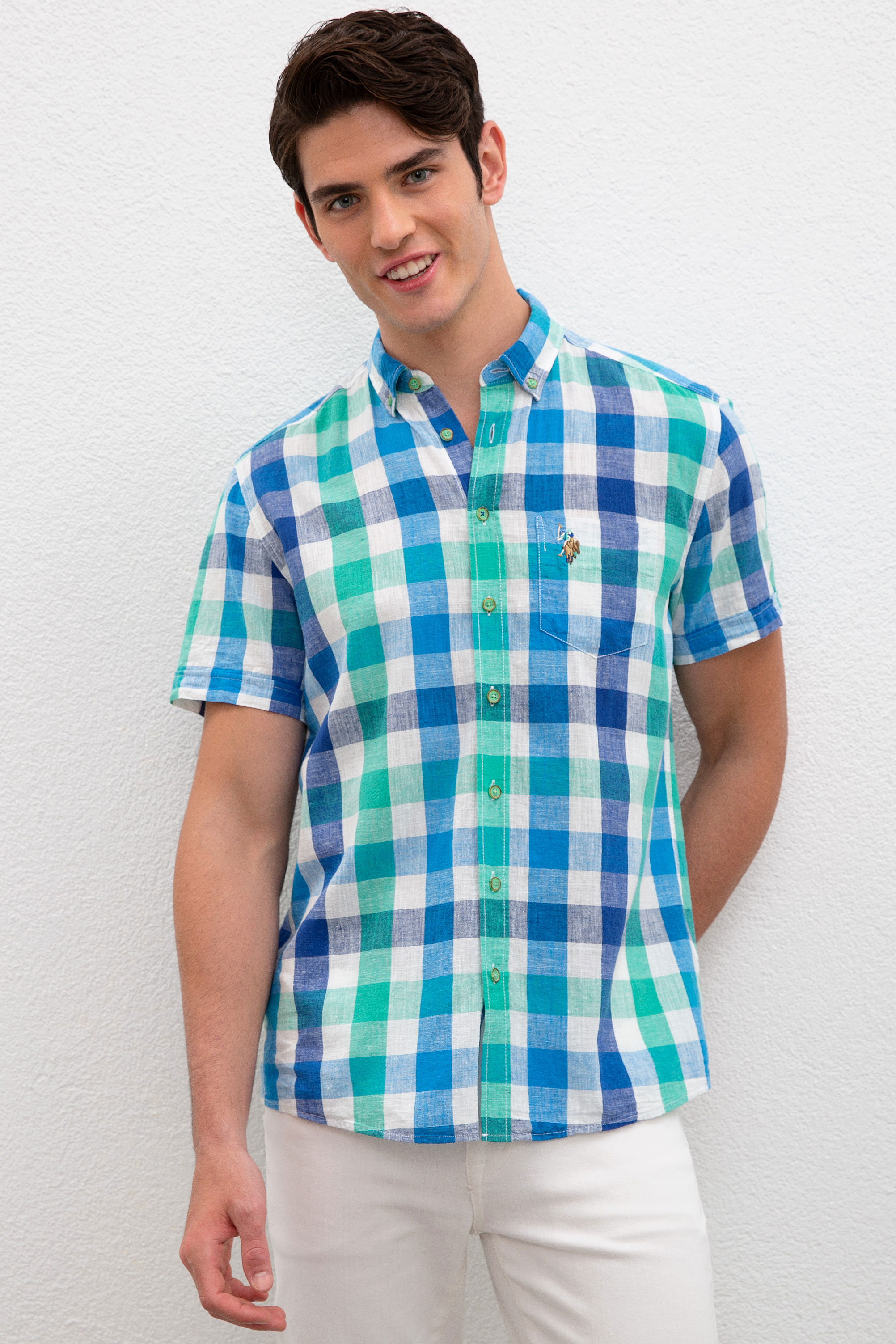 

Рубашка мужская U.S. POLO Assn. G081SZ0040RESOY зеленая M, G081SZ0040RESOY