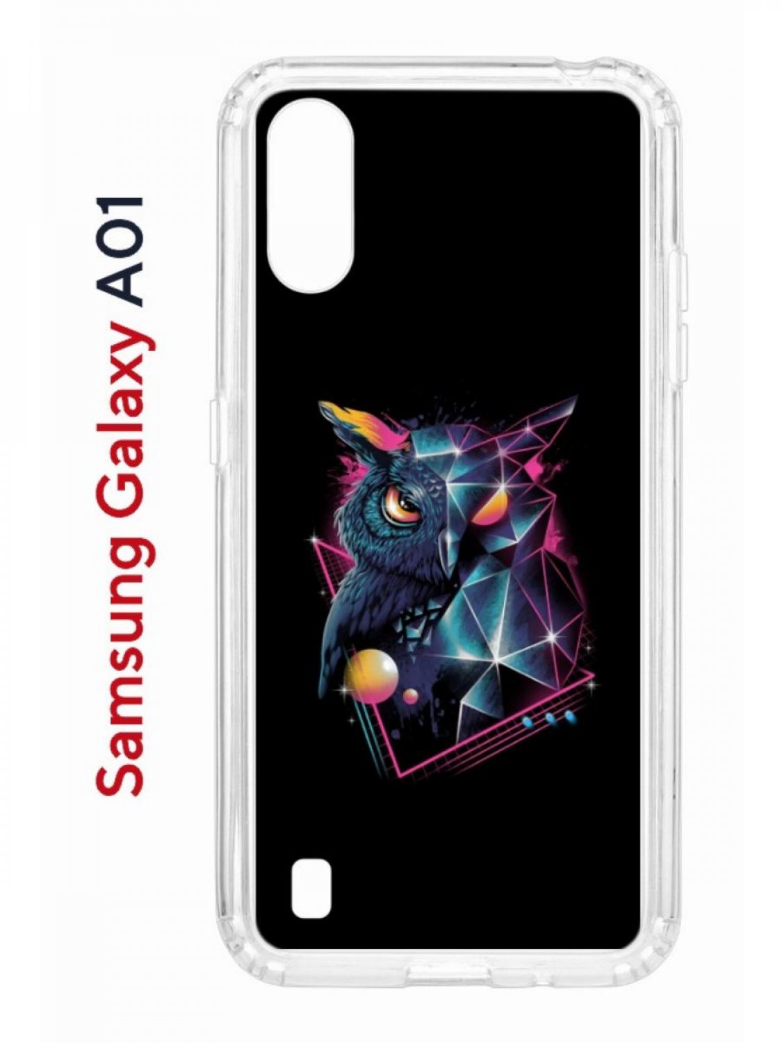 фото Чехол на samsung galaxy a01/a015 с принтом kruche print retro owl, противоударный бампер кruче