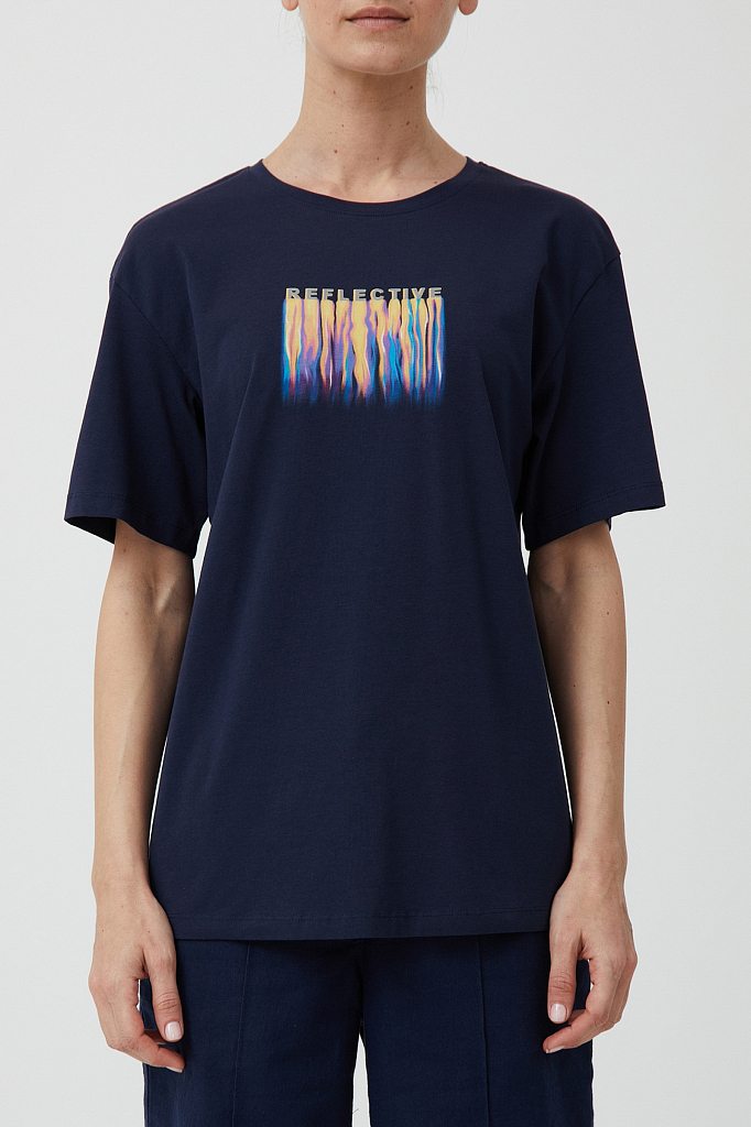 

Футболка женская Finn Flare S21-32019 синяя 2XL, S21-32019