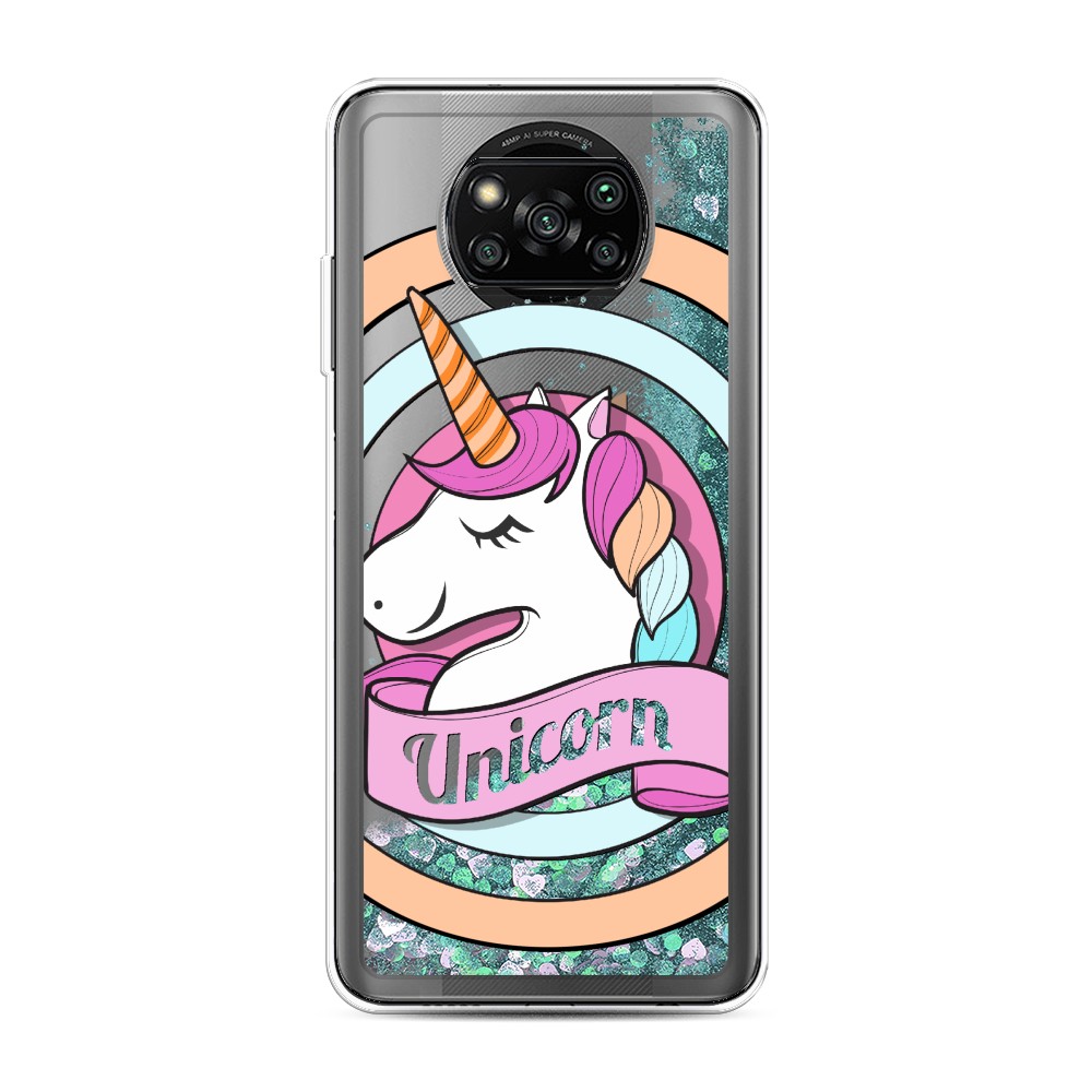 

Жидкий чехол с блестками "Unicorn зефирный" на Xiaomi Poco X3 Pro, 310695-1