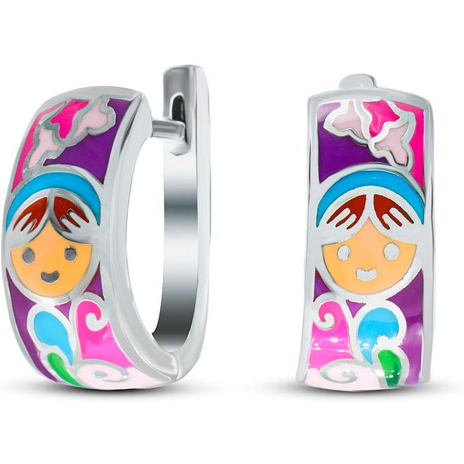 

Серьги женские из серебра Silver Wings 22as00180-186, эмаль, 22as00180-186
