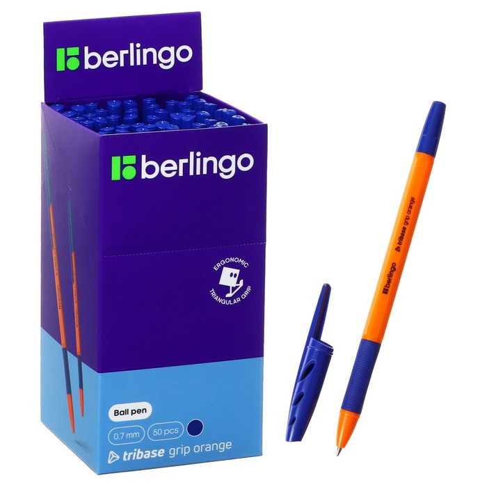 

Ручка шариковая Berlingo "Tribase grip orange", 0,7 мм, грип,синяя (50 шт.)