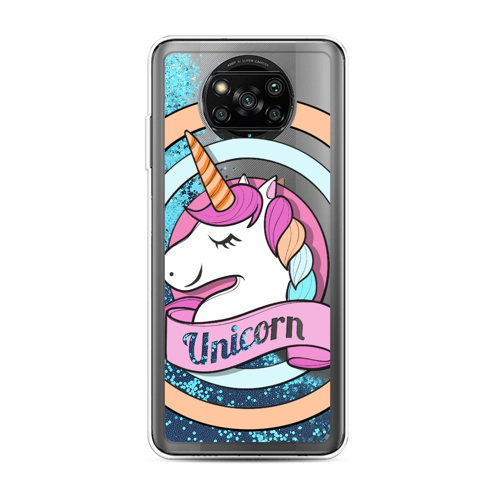 

Жидкий чехол с блестками "Unicorn зефирный" на Xiaomi Poco X3 Pro, 310693-1