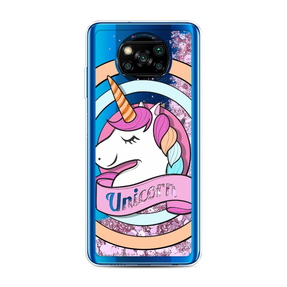 

Жидкий чехол с блестками "Unicorn зефирный" на Xiaomi Poco X3 NFC, 39294-1