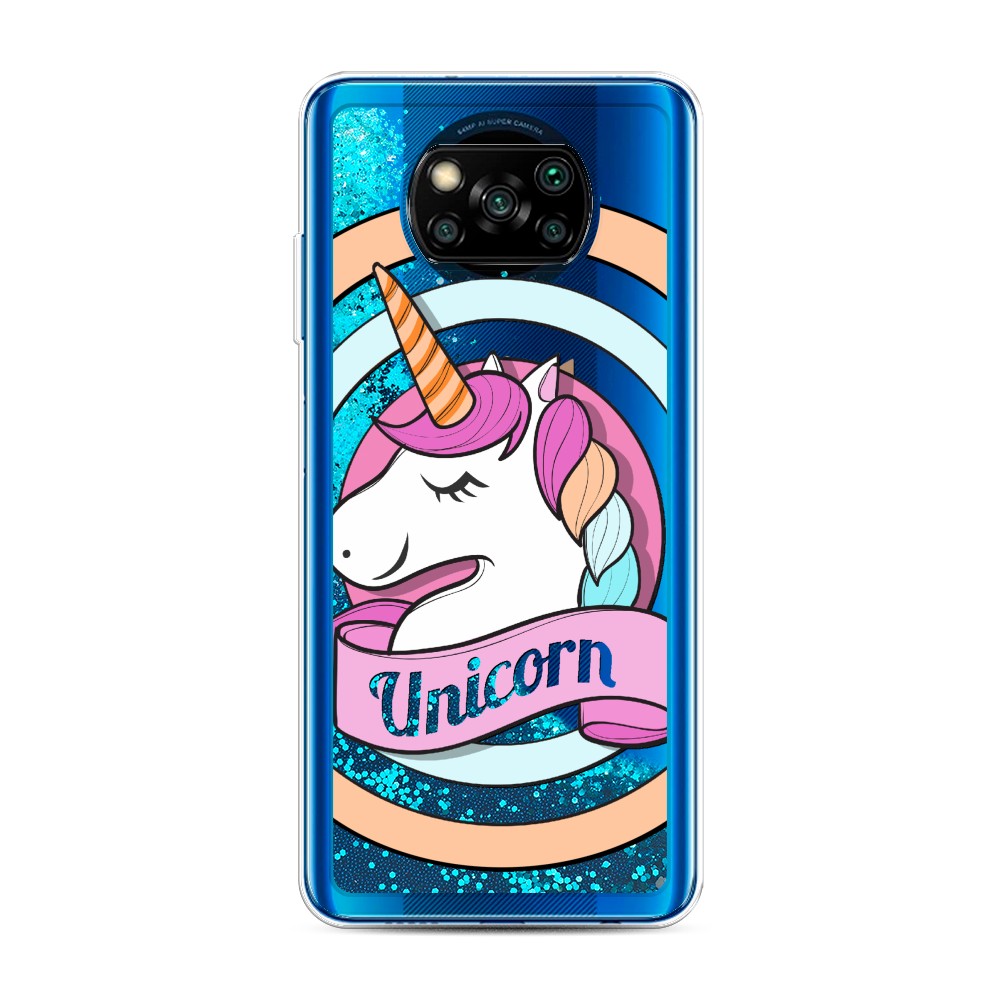 

Жидкий чехол с блестками "Unicorn зефирный" на Xiaomi Poco X3 NFC, 39293-1