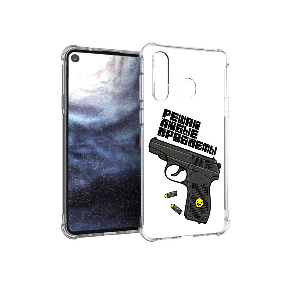 

Чехол MyPads Tocco для Samsung Galaxy A8s пистолет против проблем (PT124633.501.542), Прозрачный, Tocco