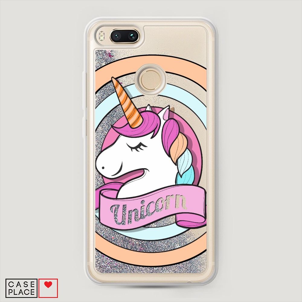 

Жидкий чехол с блестками "Unicorn зефирный" на Xiaomi Mi 5X
