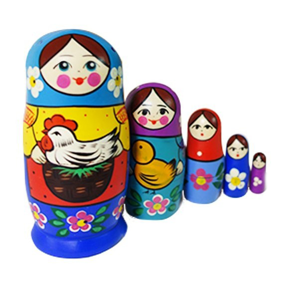 

Матрешка Девочка с курицей малая (5 в 1) RNToys