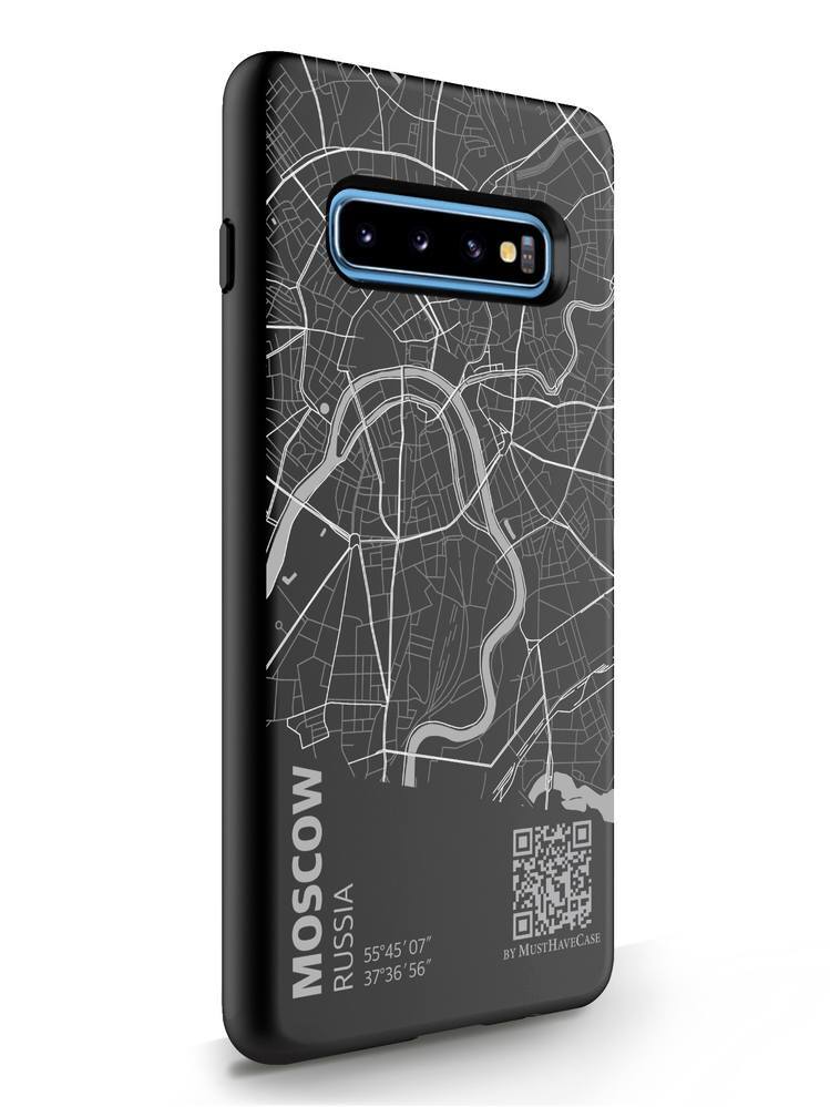 фото Чехол musthavecase для samsung galaxy s10 plus карта москвы черный