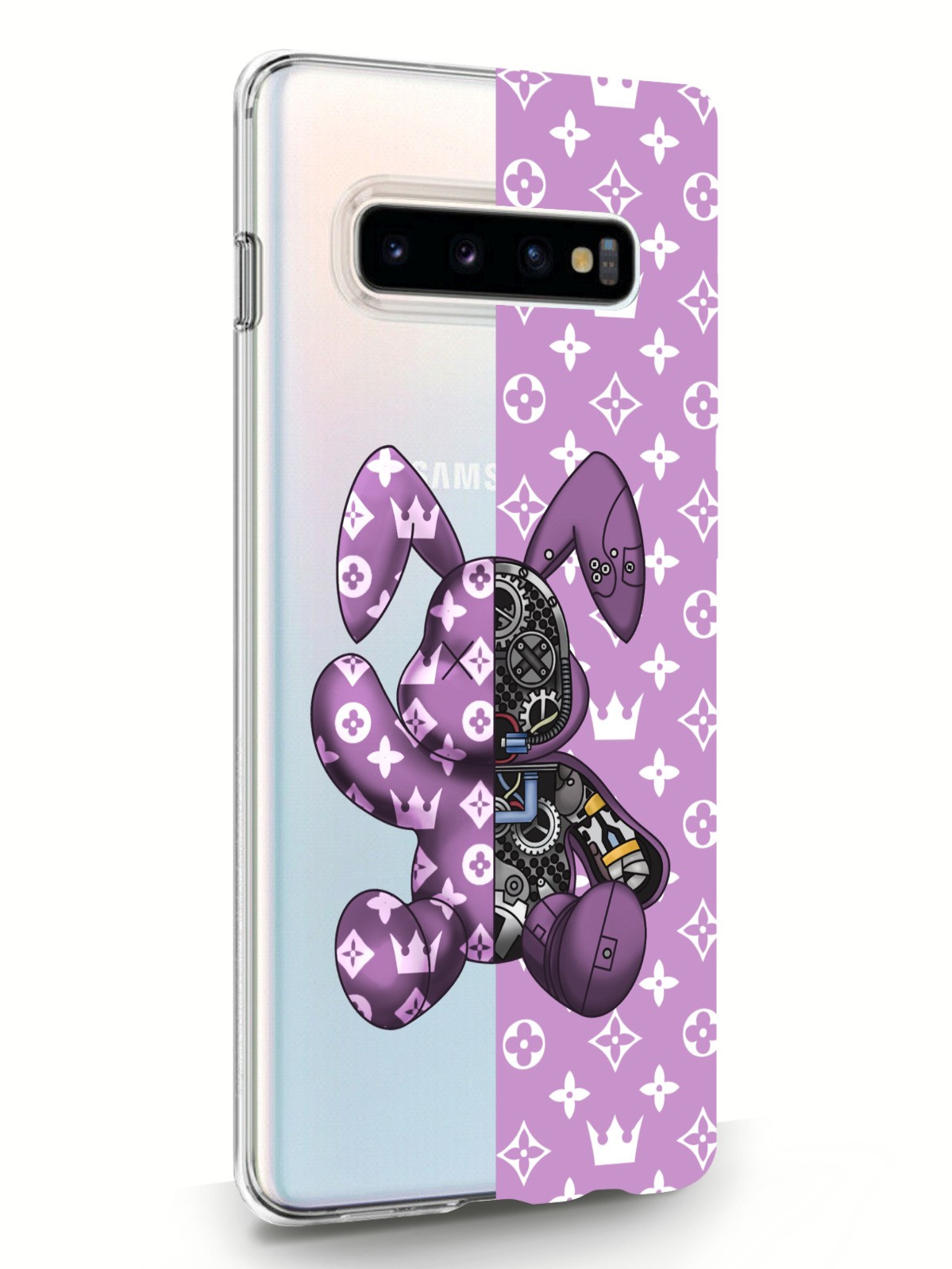 фото Чехол musthavecase для samsung galaxy s10 plus bunny розовый прозрачный