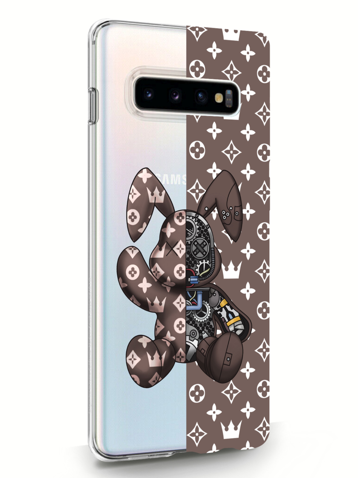 фото Чехол musthavecase для samsung galaxy s10 plus bunny коричневый прозрачный