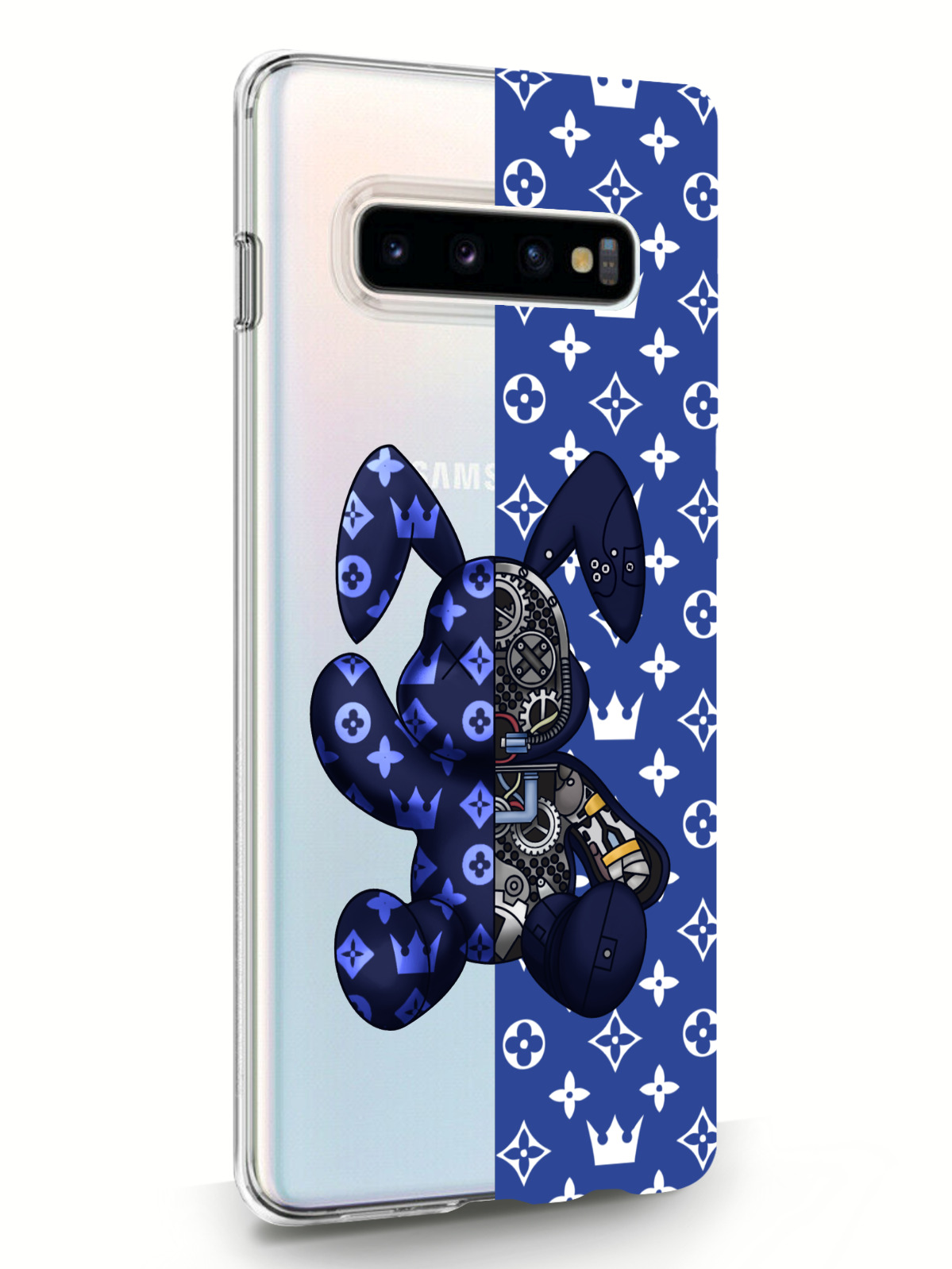 фото Чехол musthavecase для samsung galaxy s10 plus bunny синий прозрачный