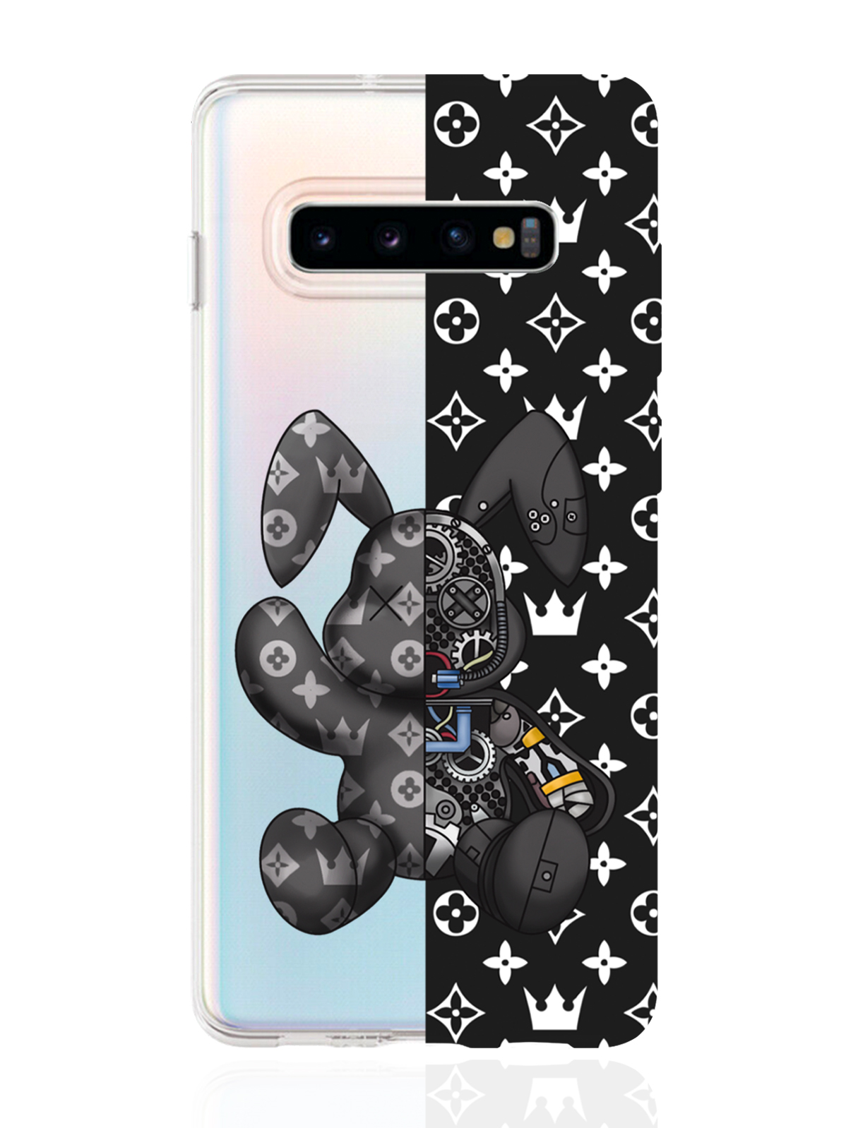 фото Чехол musthavecase для samsung galaxy s10 plus bunny черный прозрачный