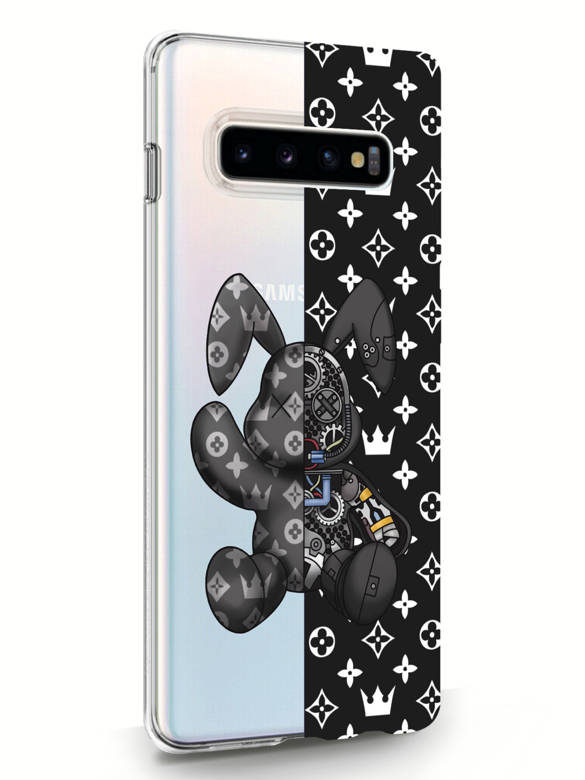 фото Чехол musthavecase для samsung galaxy s10 plus bunny черный прозрачный