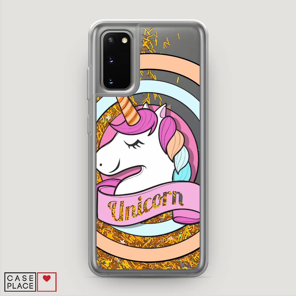 

Жидкий чехол с блестками "Unicorn зефирный" на Samsung Galaxy S20, 29290-1