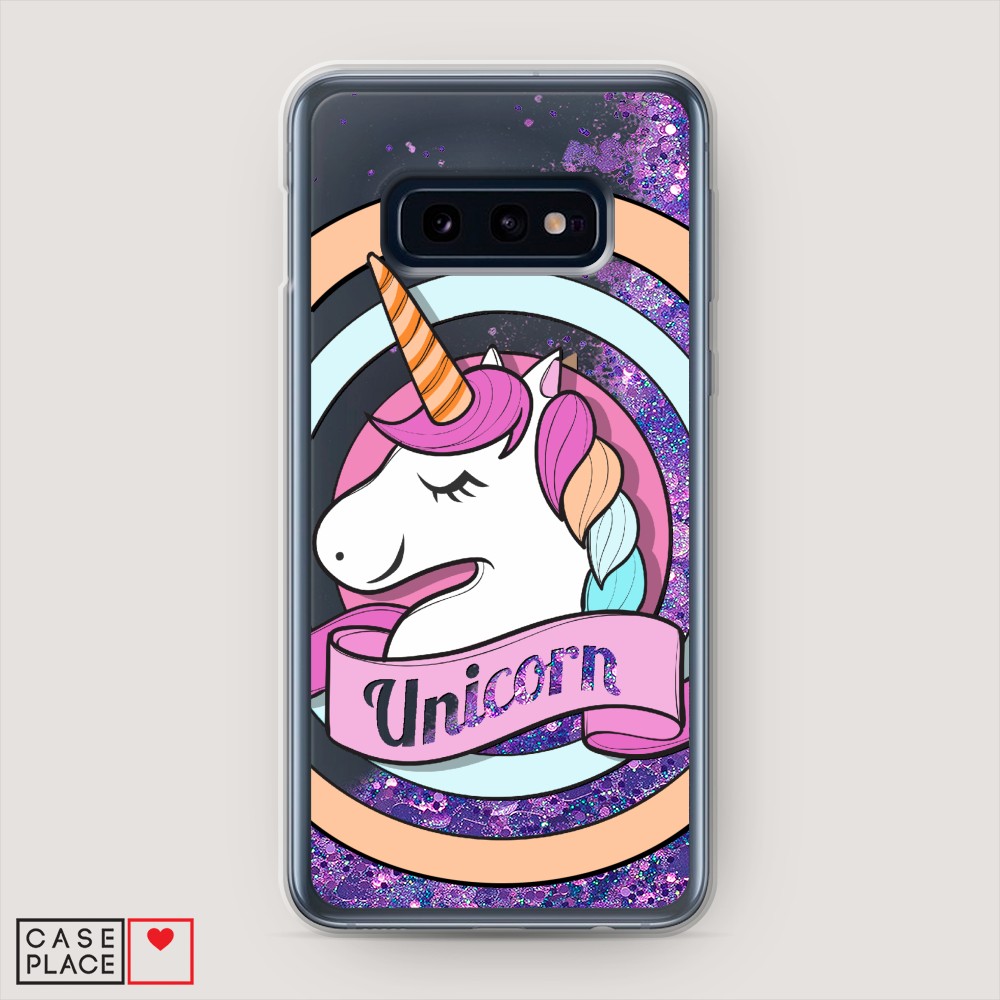 

Жидкий чехол с блестками "Unicorn зефирный" на Samsung Galaxy S10E