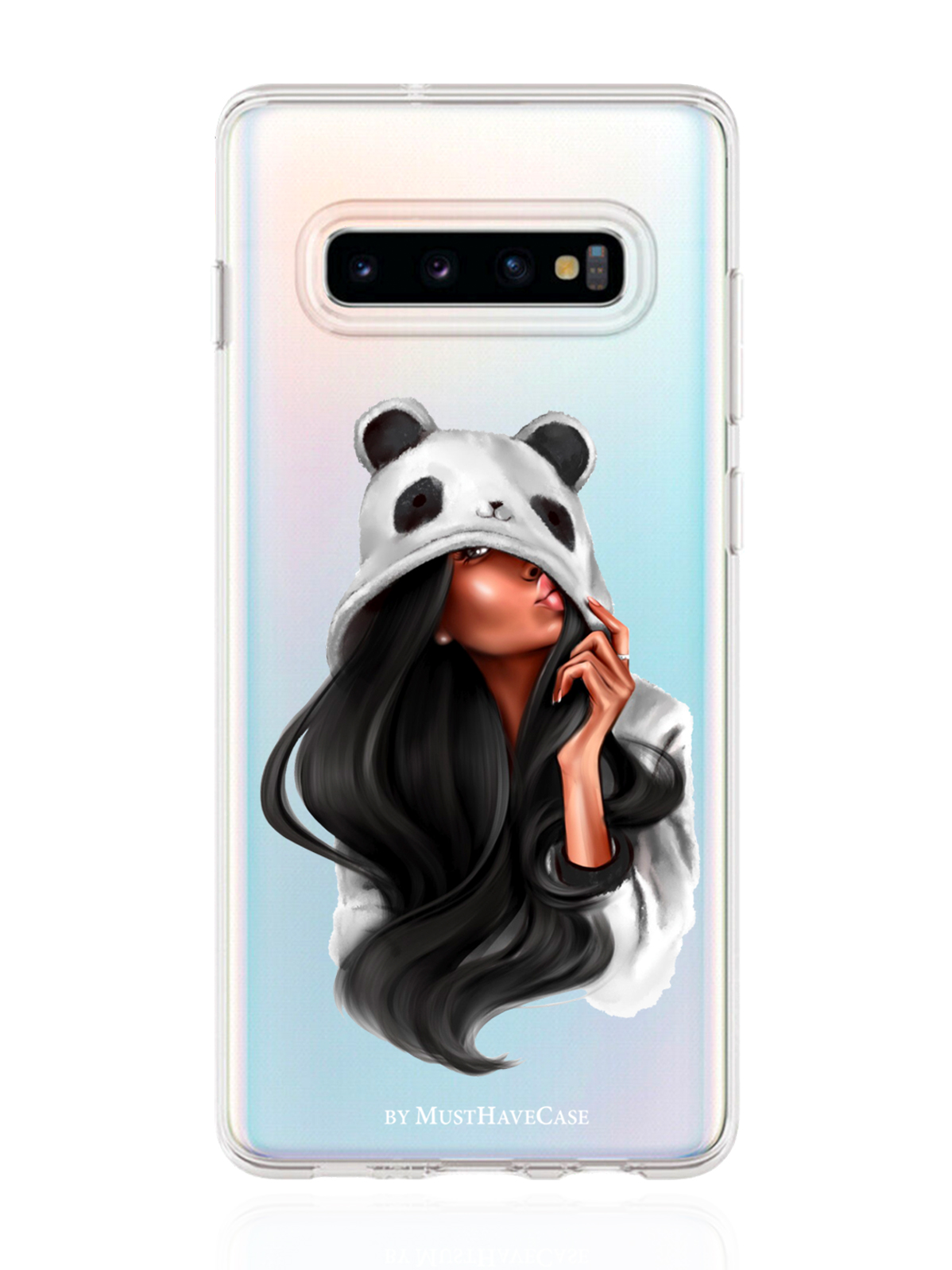 

Чехол MustHaveCase для Samsung Galaxy S10 Plus Панда прозрачный, Samsung Galaxy S10 Plus Panda Girl/ Панда