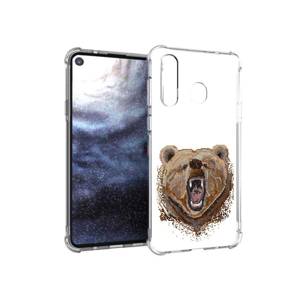 

Чехол MyPads Tocco для Samsung Galaxy A8s пиксельный медведь (PT124633.501.539), Прозрачный, Tocco