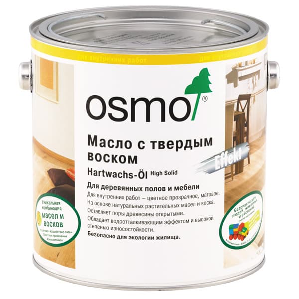 фото Osmo масло с твердым воском эффект натур hartwachs-öl effekt natural 0,125 л 3041