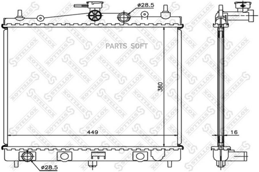 STELLOX 1025973SX 10-25973-SX_радиатор системы охлаждения!\ Nissan Micra 1.0-1.4/1.5dCi 02