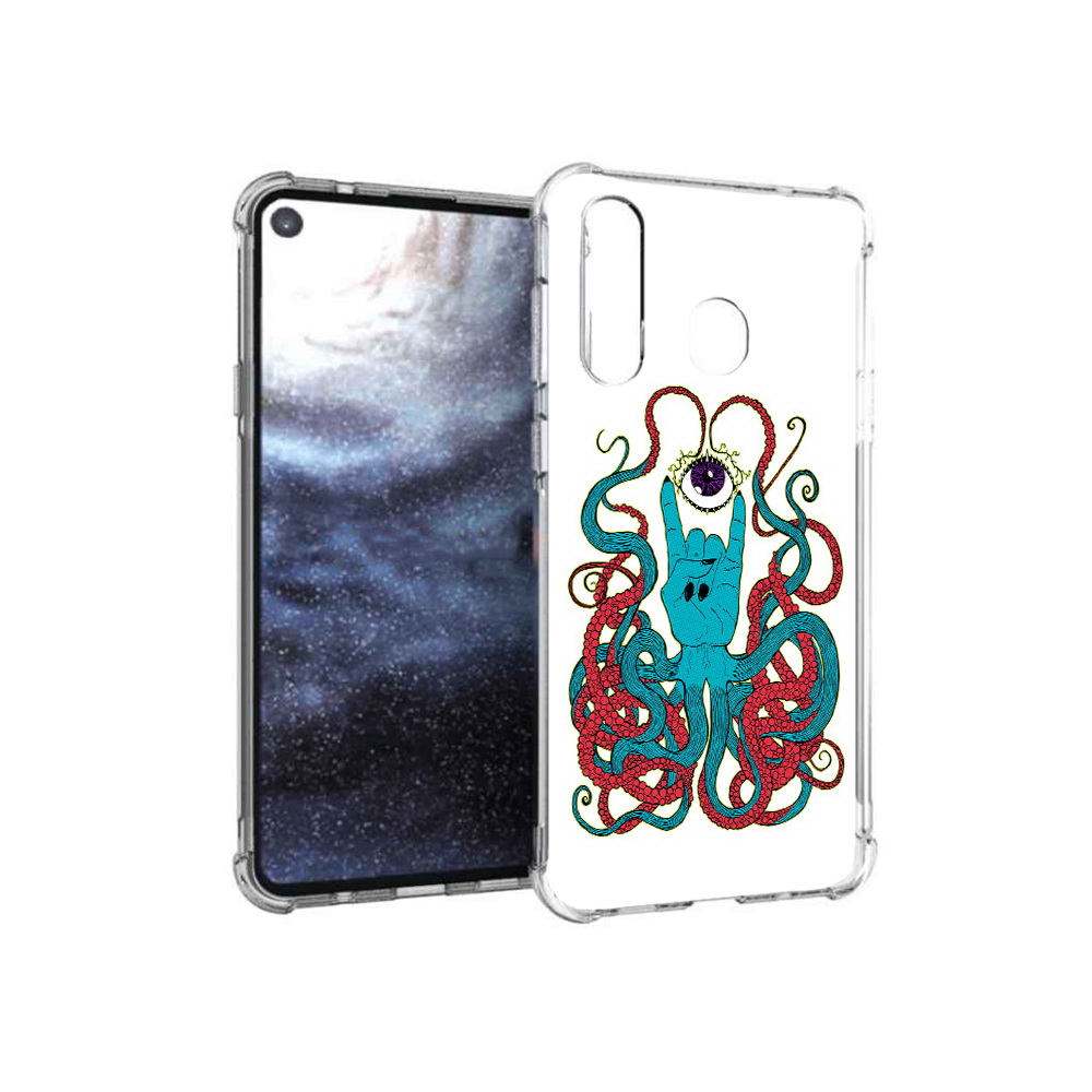 

Чехол MyPads Tocco для Samsung Galaxy A8s осьминог-рука абстракция (PT124633.501.530), Прозрачный, Tocco