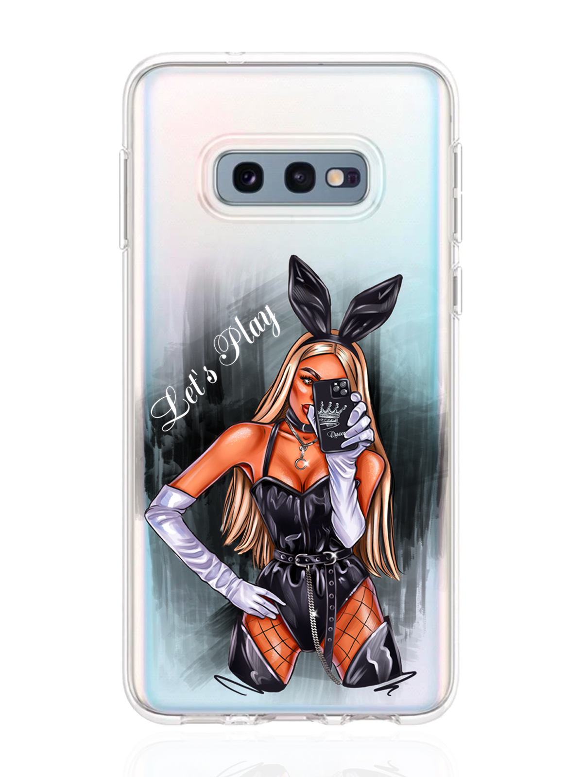 

Чехол MustHaveCase для Samsung Galaxy S10E Игривая зайка Let's Play прозрачный, Samsung Galaxy S10E Игривая зайка Let's Play