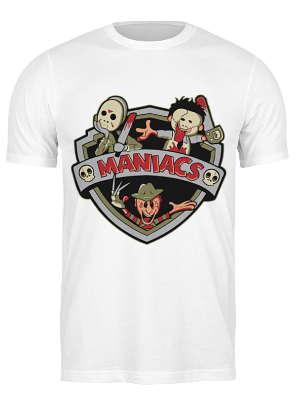 

Футболка мужская Printio Maniacs (маньяки) белая L, Белый, Maniacs (маньяки)